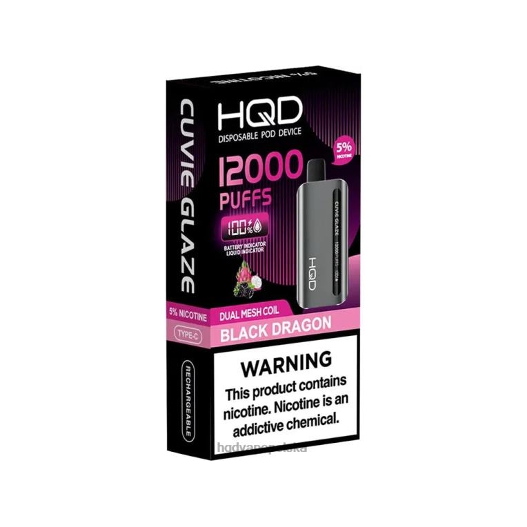 HQD Polska - czarny Smok HQD CUVIE GLAZE jednorazowy waporyzator 12000 0P24X132