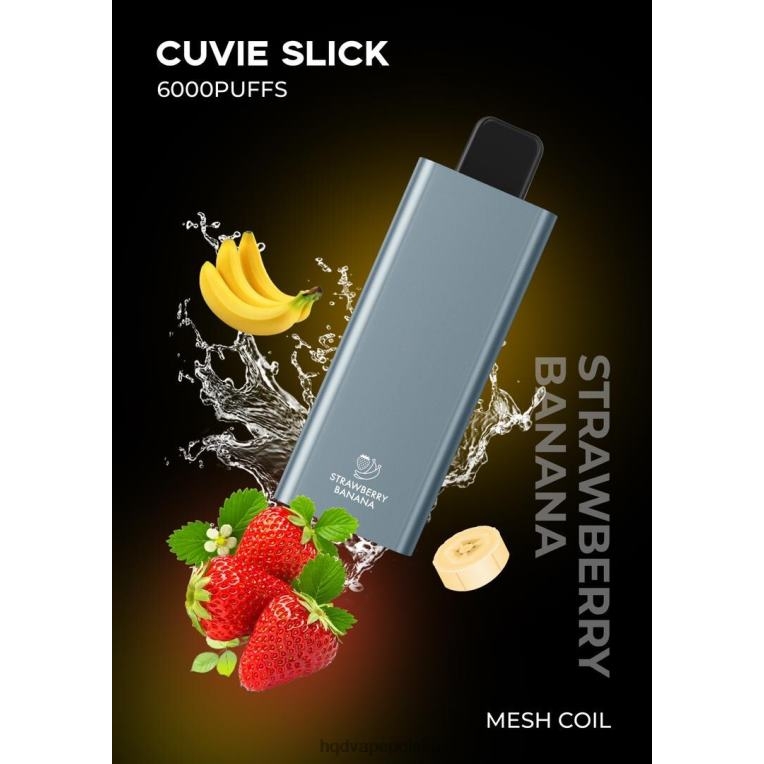 HQD Polska - śliski banan truskawkowy HQD CUVIE SLICK 6000 zaciągnięć 0P24X32