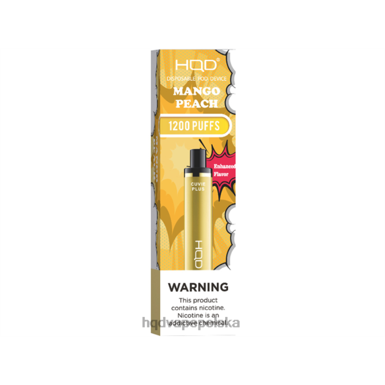 HQD vape store - mango brzoskwinia HQD CUVIE PLUS jednorazowy waporyzator 0P24X217
