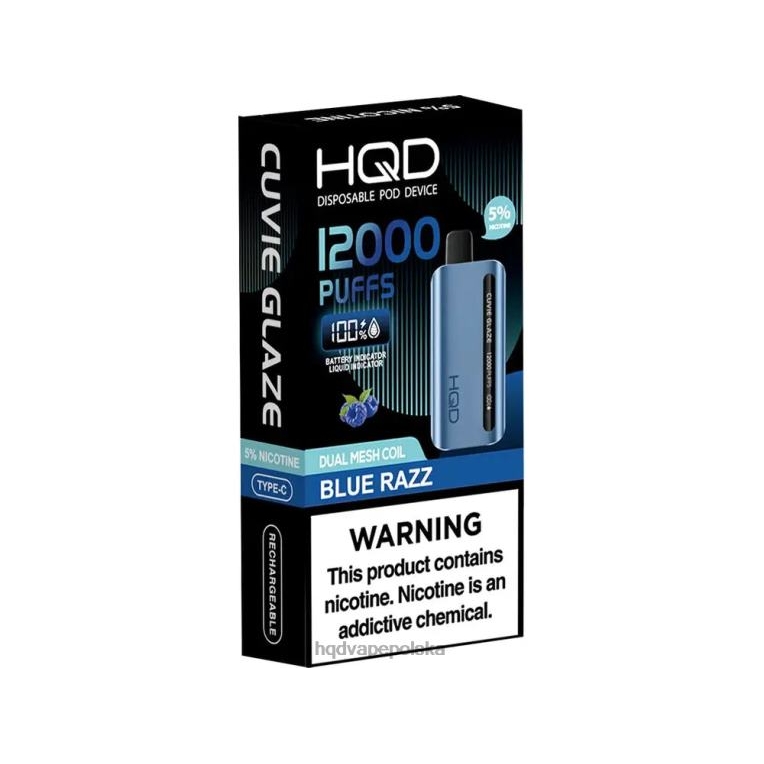 HQD vape store - niebieski razz HQD CUVIE GLAZE jednorazowy waporyzator 12000 0P24X137