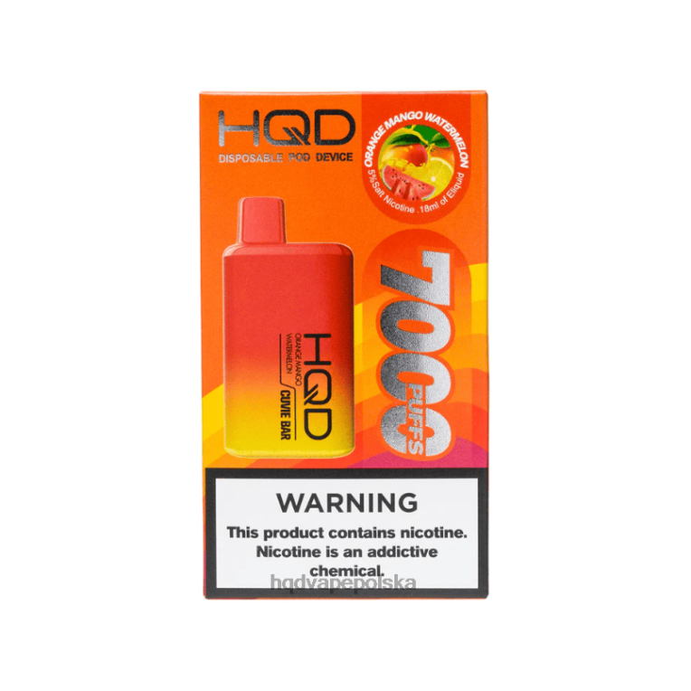 HQD vape store - pomarańczowy arbuz mango HQD CUVIE BAR jednorazowe 0P24X227