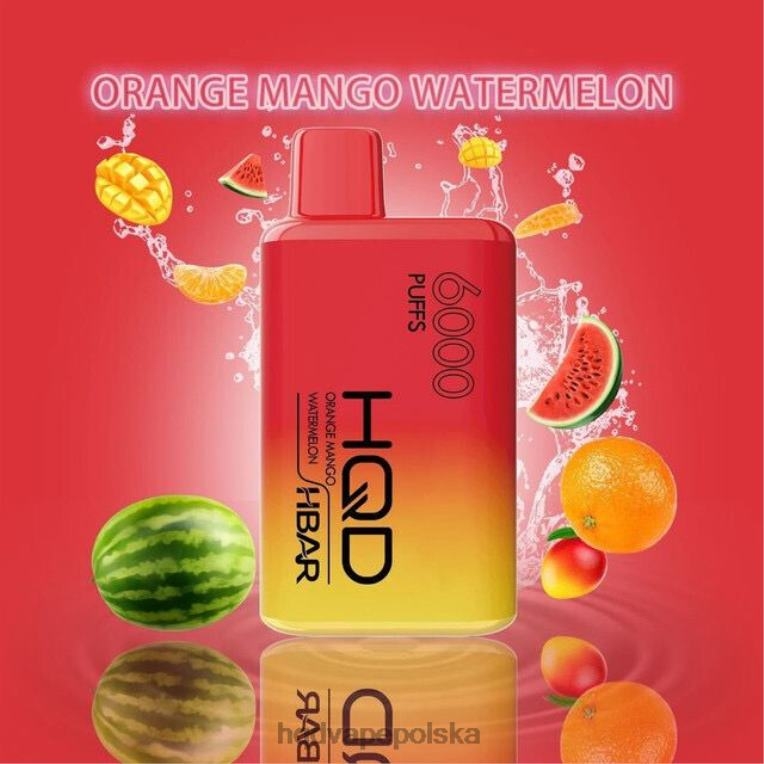 HQD cena - pomarańczowy arbuz mango HQD HBAR 6000 zaciągnięć 0P24X54