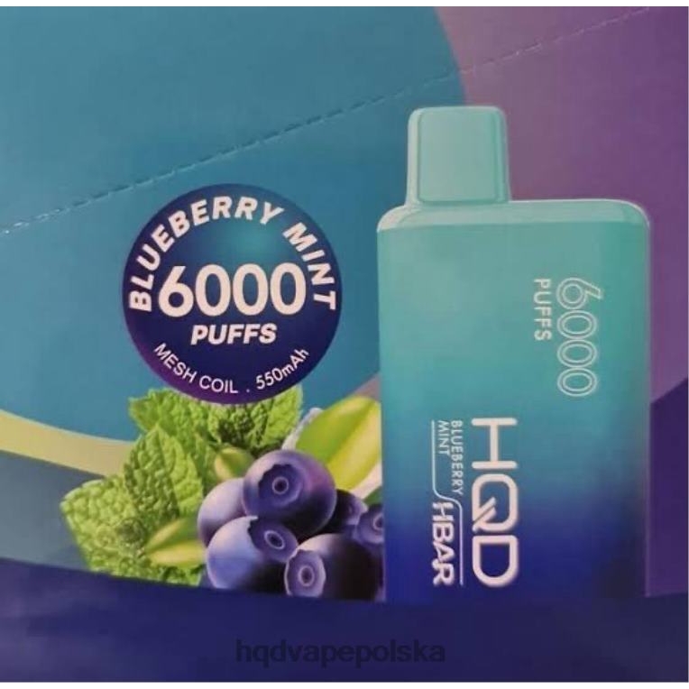 HQD jednorazowe - jagodowa mięta HQD HBAR 6000 zaciągnięć 0P24X51