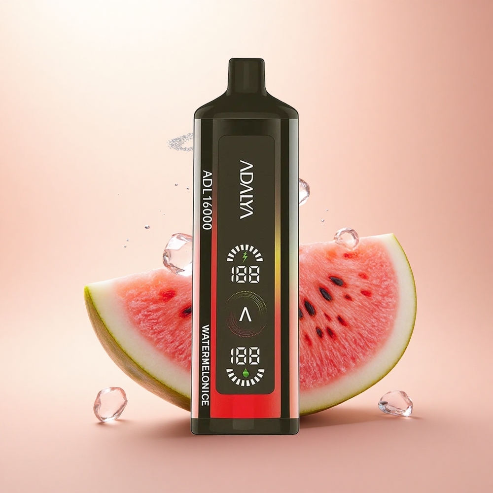 Adalya ADL 16000 PRO Puffs Arbuza Lód z Cyfrowym Ekranem i Smart Mesh Coil