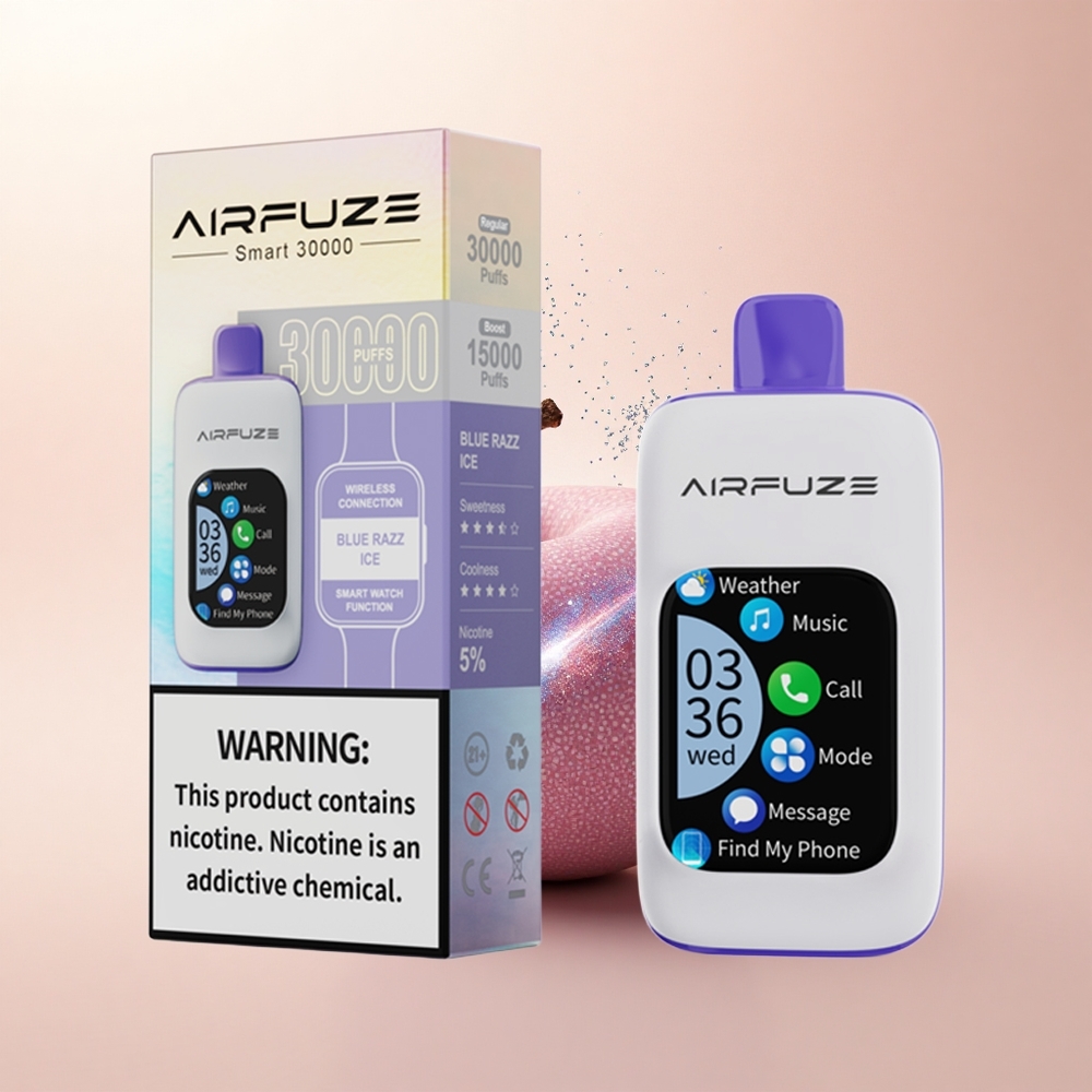 AirFuze Smart 30000 Puffs Lodowy Błękit Maliny z Wyświetlaczem 2.01 i Baterią 900mAh