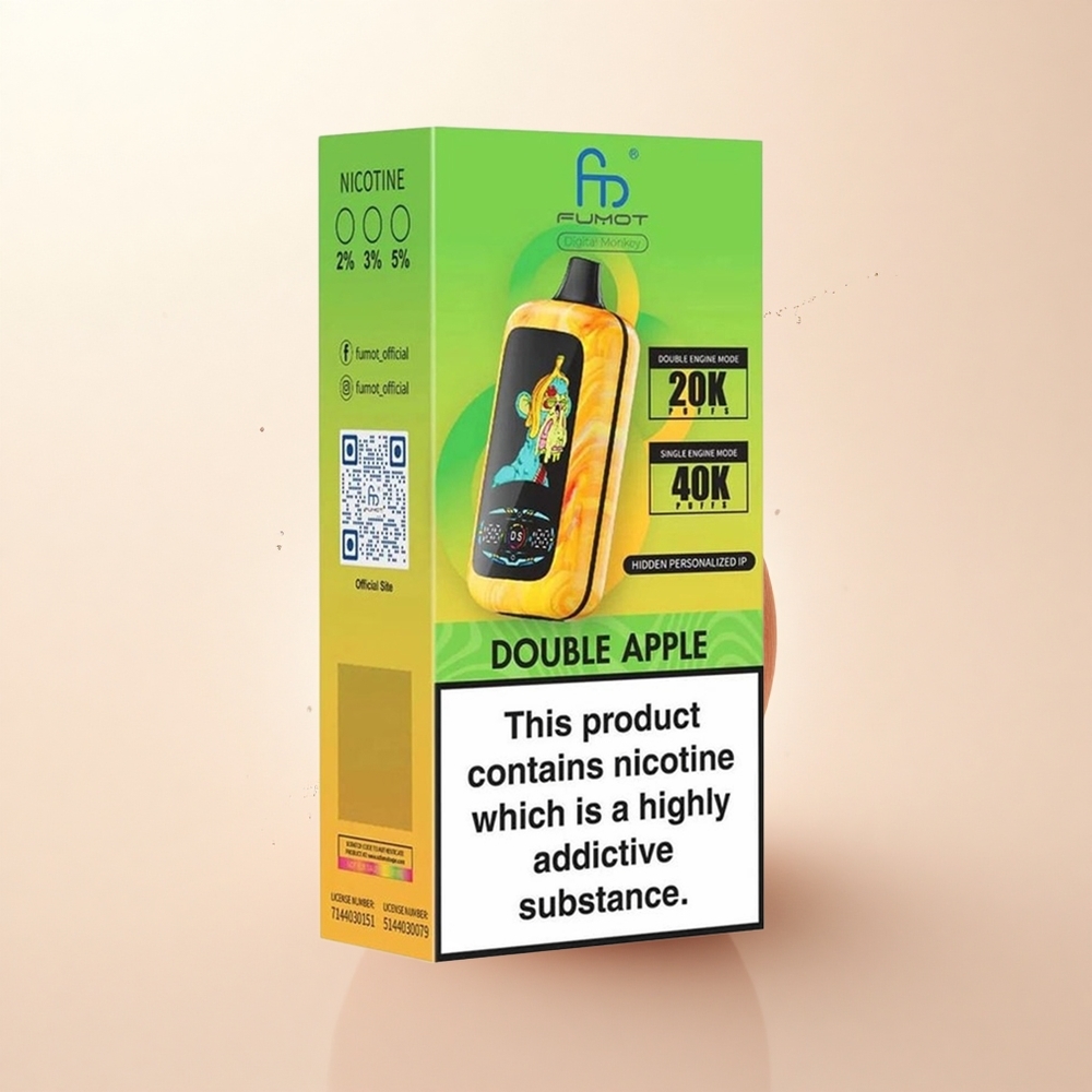 Fumot Digital Monkey 20000/40000 Puffs Podwójne Jabłko Dual Mesh Coil 5%
