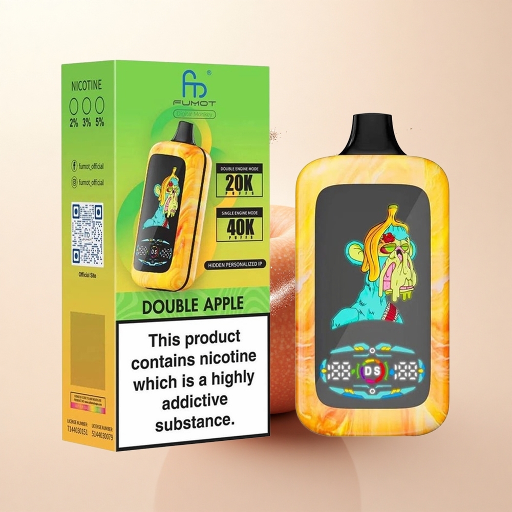Fumot Digital Monkey 20000/40000 Puffs Podwójne Jabłko Dual Mesh Coil 5%