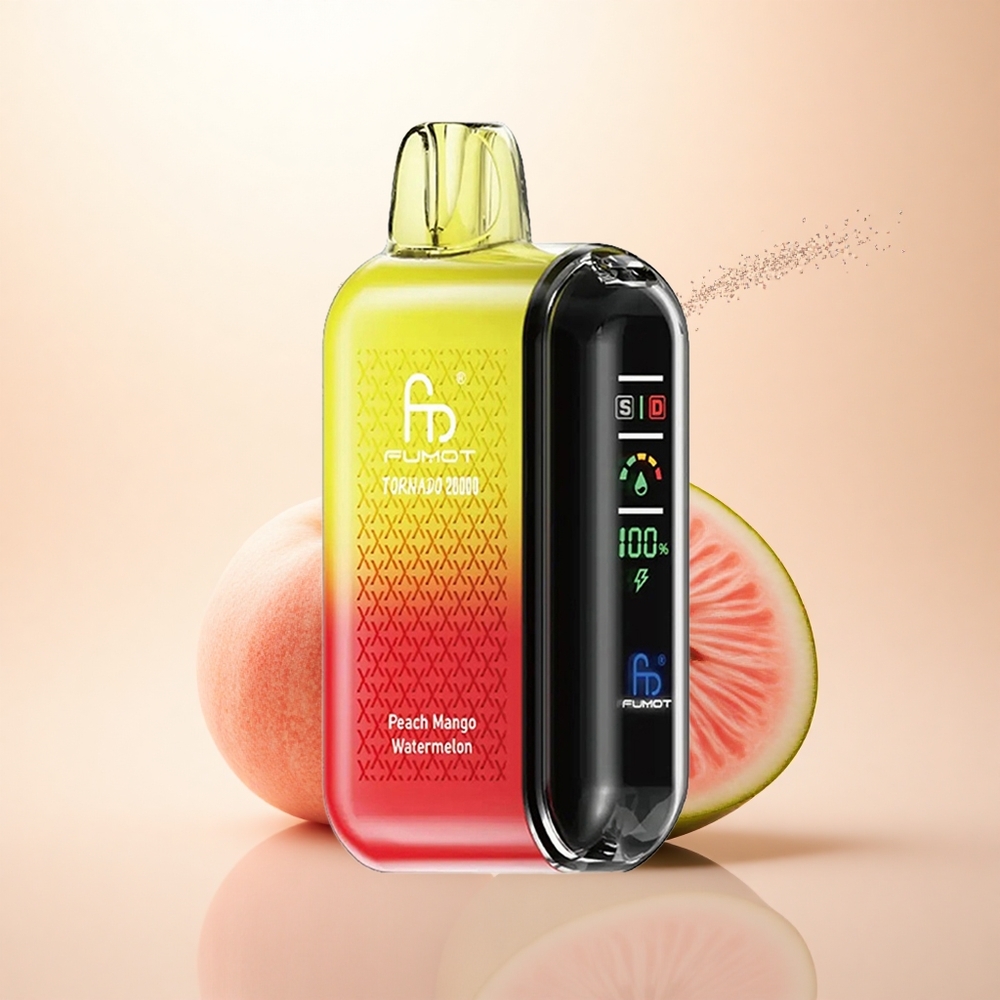 Fumot Tornado 20000 Puffs Brzoskwinkowo-Mango-Arbuzowy z Podwójną Siatką i Wyświetlaczem