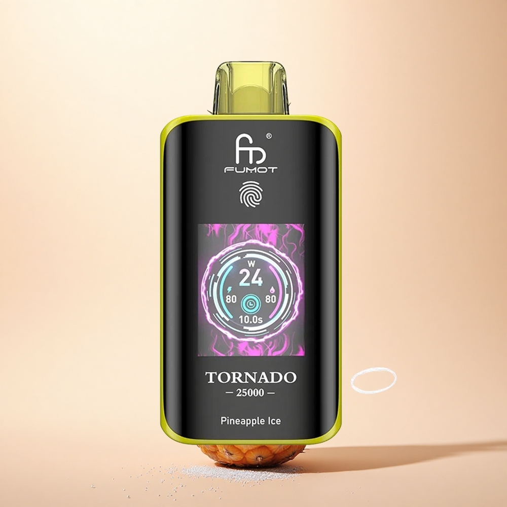 Fumot Tornado 25000 Puffs Ananasowy Lód z Ekranem HD i Baterią 700mAh