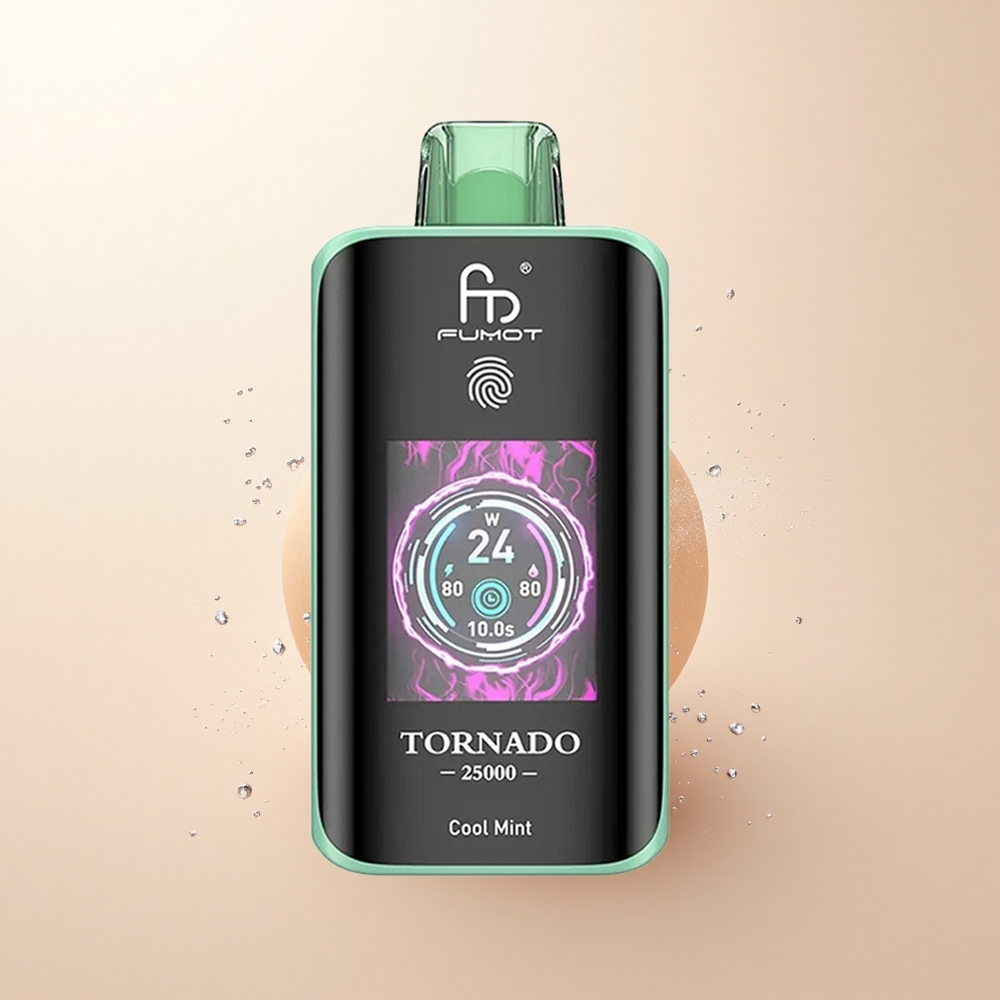 Fumot Tornado 25000 Puffs Chłodna Mięta HD Ekran 20ml Bateria 700mAh