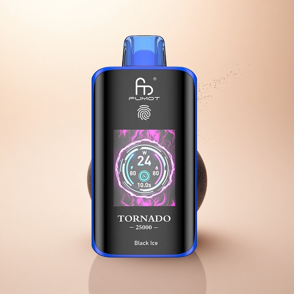 Fumot Tornado 25000 Puffs Czarny Lód HD z 20ml i Typem-C