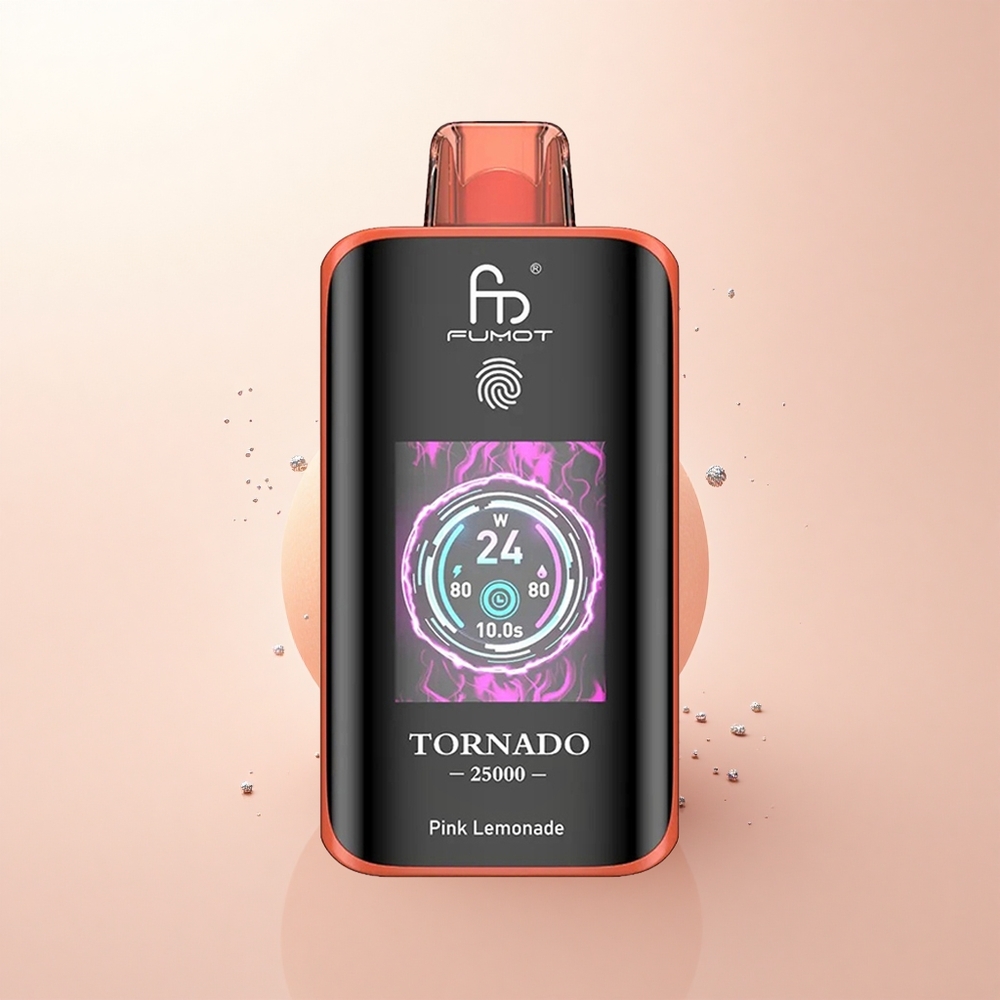 Fumot Tornado 25000 Puffs Lemoniada Różowa z Ekranem HD i Baterią 700mAh