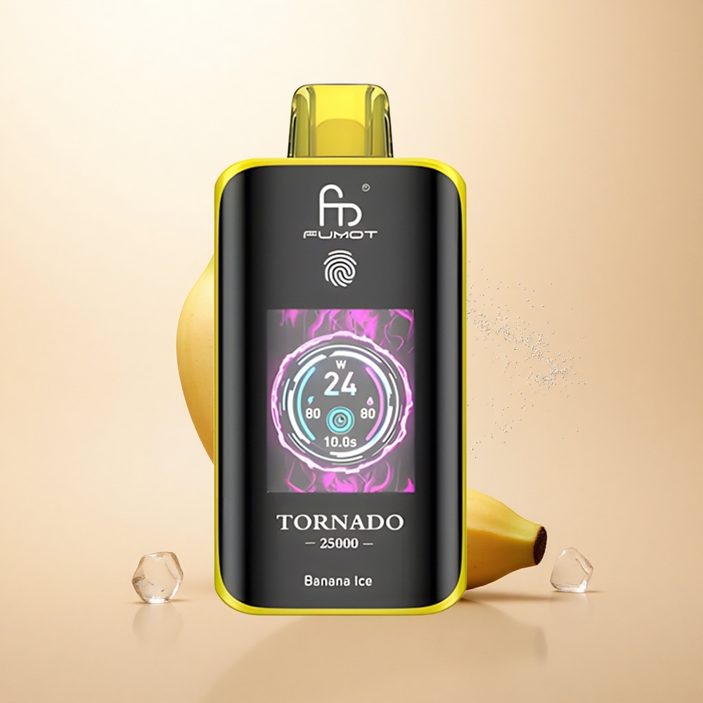 Fumot Tornado 25000 Puffs Lodowy Banan z Typem-C i Ekranem HD