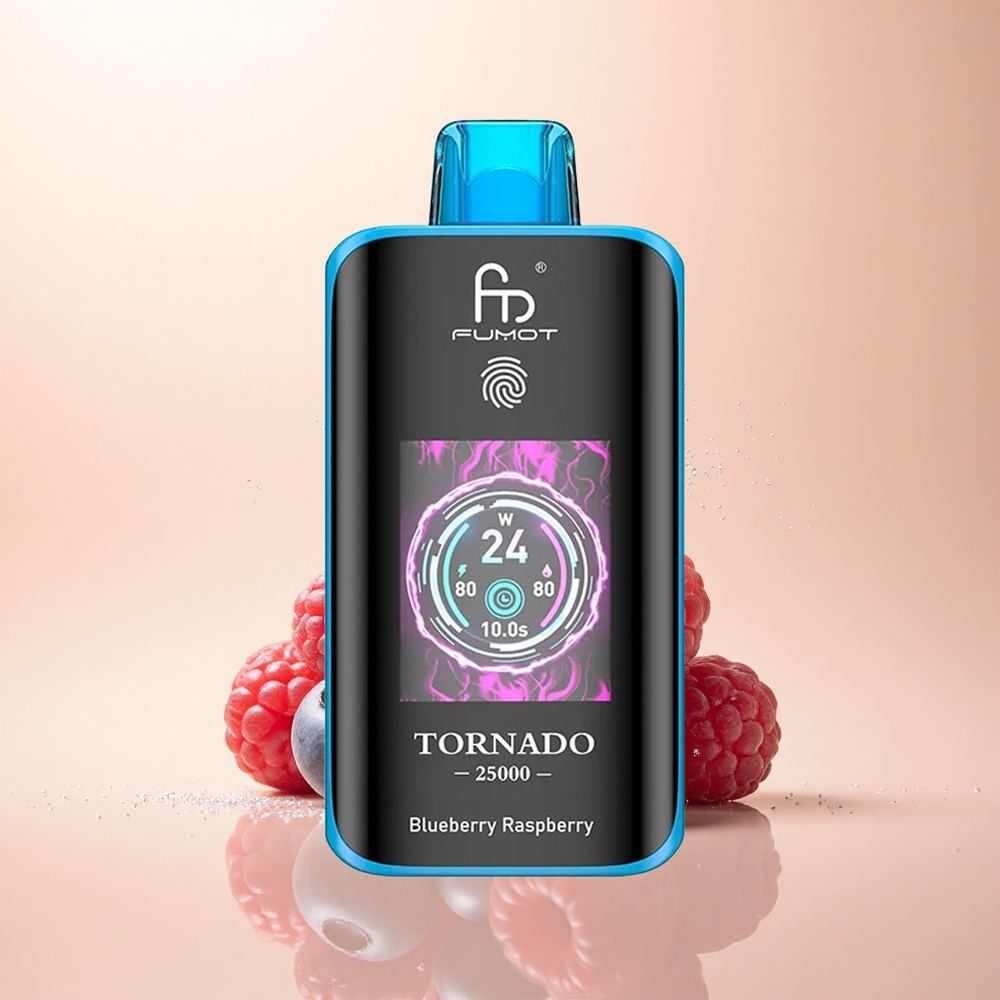 Fumot Tornado 25000 Puffs Malinowo-Jagodowy Ekran HD 700mAh Typ-C
