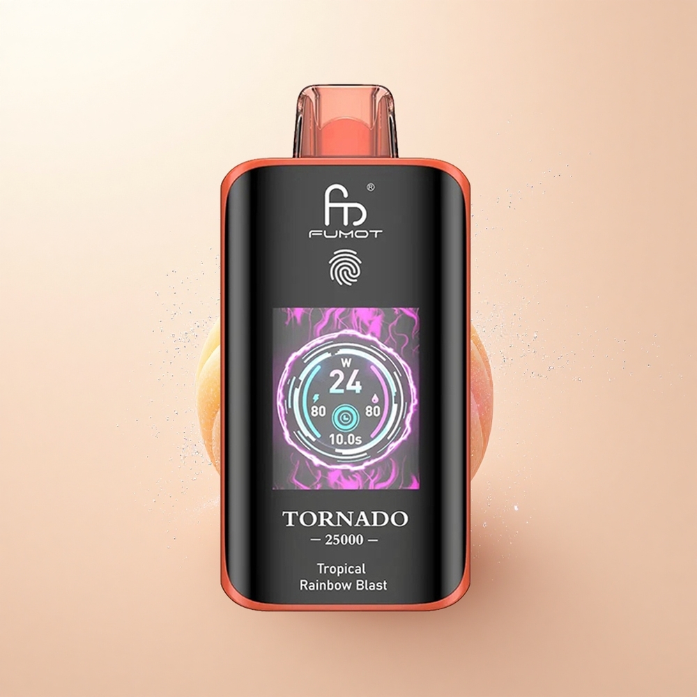Fumot Tornado 25000 Puffs Tropikalna Tęczowa Eksplozja z Ekranem HD i Ładowaniem Type-C