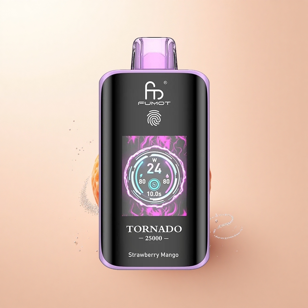 Fumot Tornado 25000 Puffs Truskawkowo-Mango HD z Akumulatorem 700mAh i Typem-C