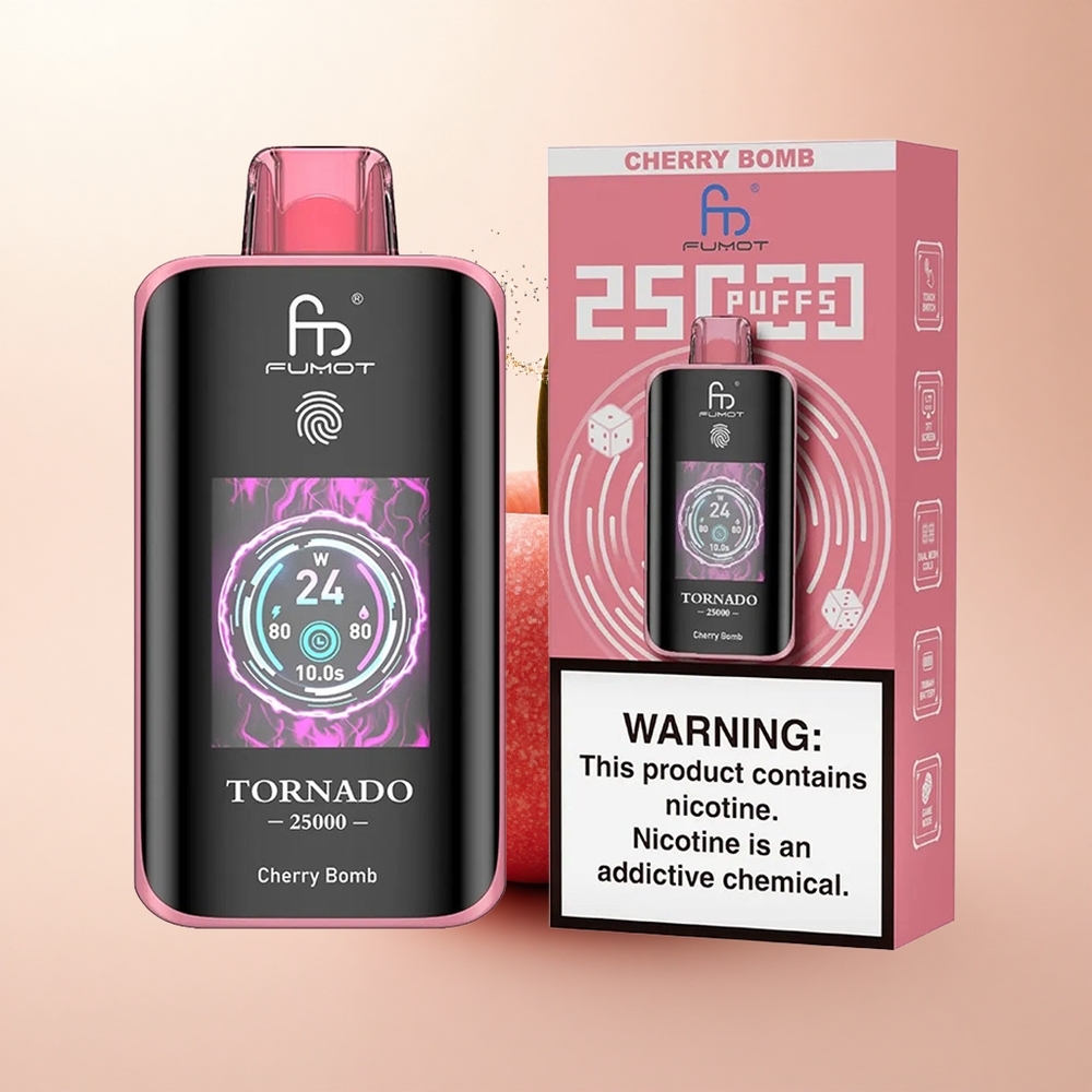 Fumot Tornado 25000 Puffs Wiśniowy Wybuch HD z Akumulatorem 700mAh
