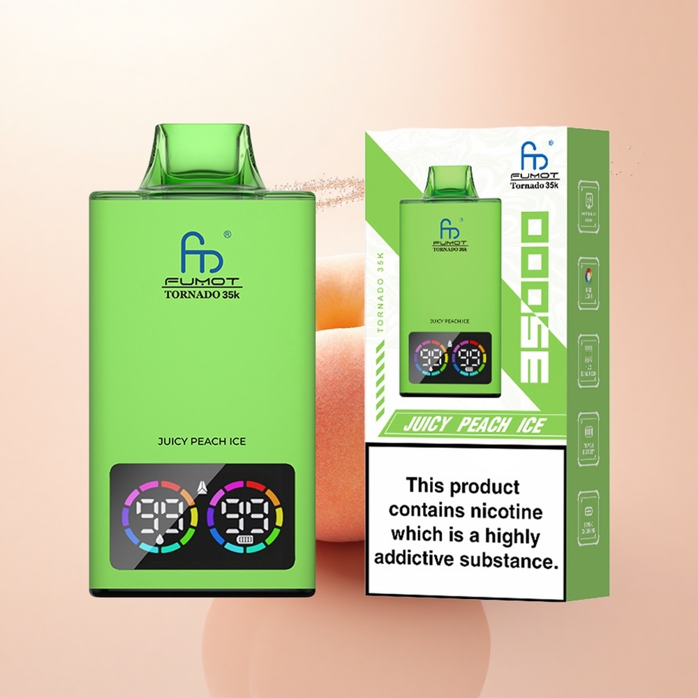 Fumot Tornado 35000 Puffs Soczysta Brzoskwinia Lód z Podwójnym Mesh i RGB