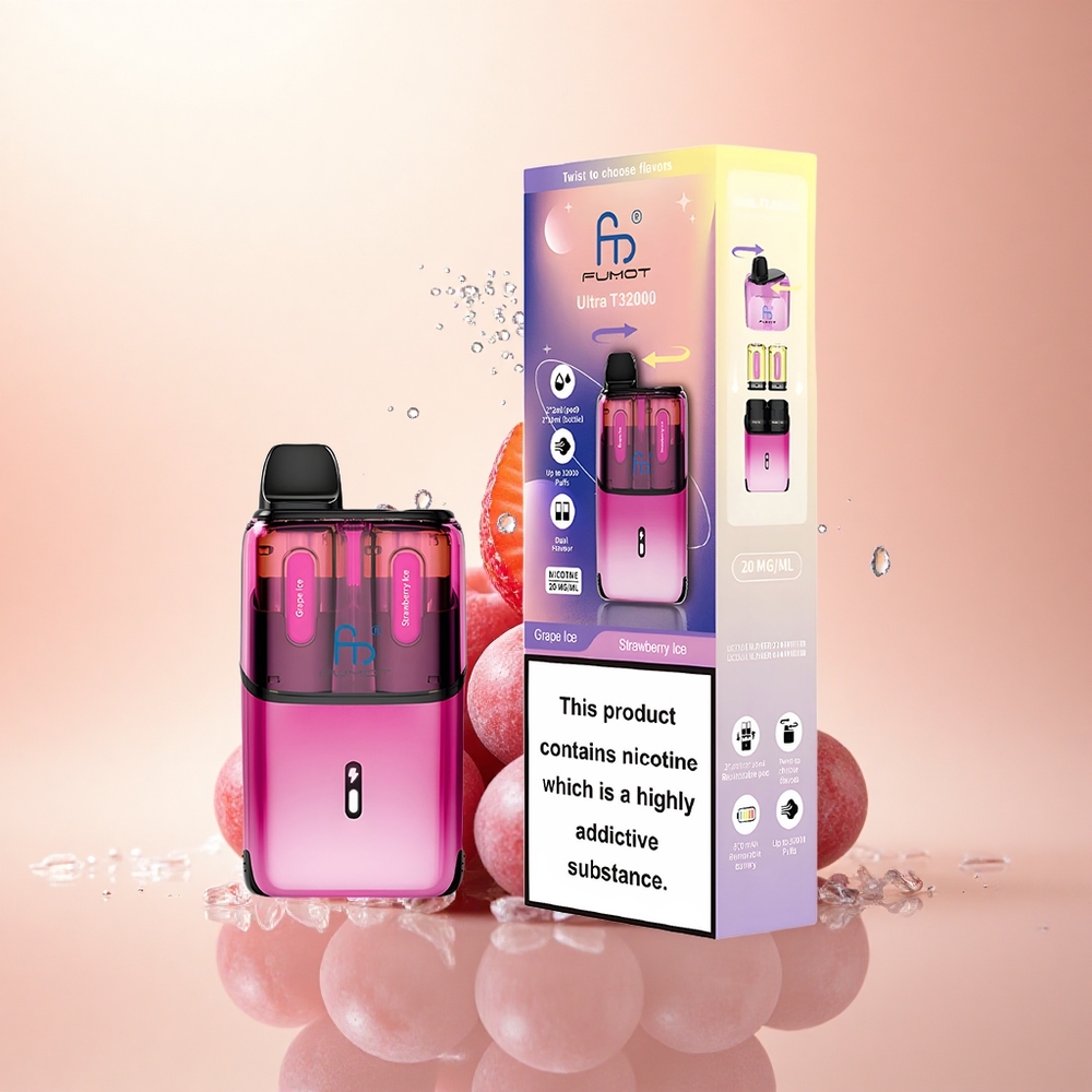 Fumot Ultra T32000 Puffs Lodowy Arbuz - Truskawkowy Lód z Typem-C i Mocą 20mg