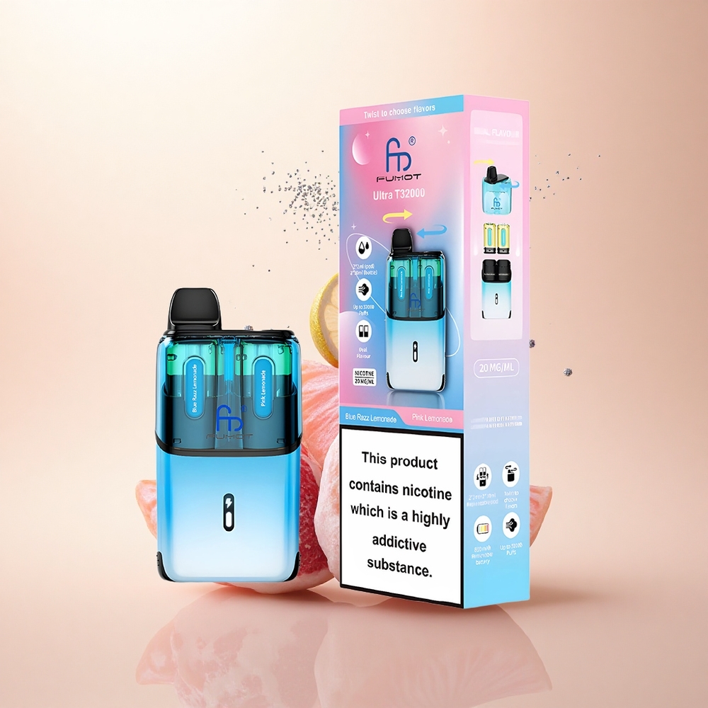 Fumot Ultra T32000 Puffs Niebieska Malina Limonada - Różowa Limonada z 24ml i Typem-C