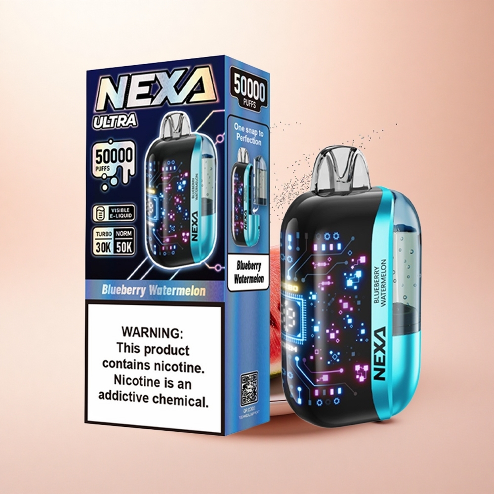 NEXA Ultra 50000 Puffs Borówka Arbuz 50K z Wyświetlaczem 3D i Ładowaniem Type-C