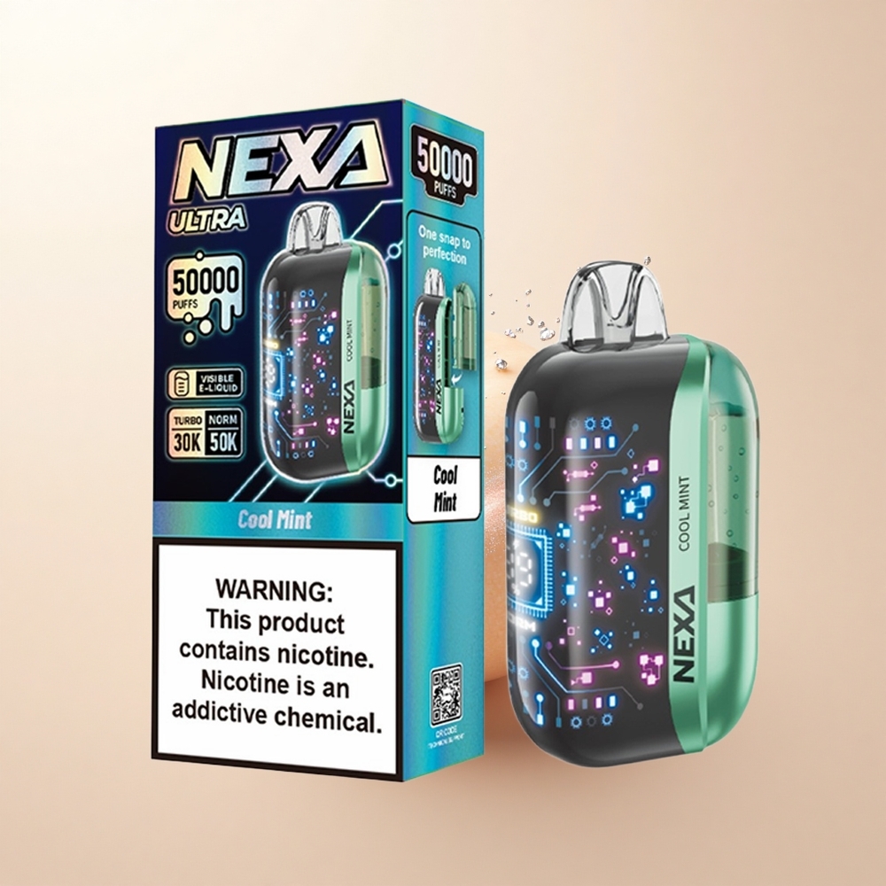 NEXA Ultra 50000 Puffs Chłodna Mięta z Wyświetlaczem 3D i Typem-C