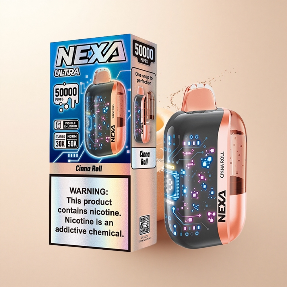 NEXA Ultra 50000 Puffs Cynamonowa Bułka z Ekranem 3D i Typem-C
