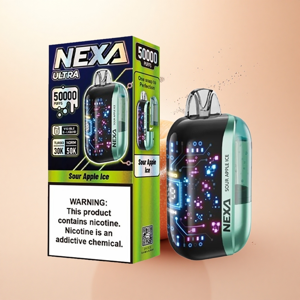 NEXA Ultra 50000 Puffs Kwaśne Jabłko Lód z Ekranem 3D i Typem-C