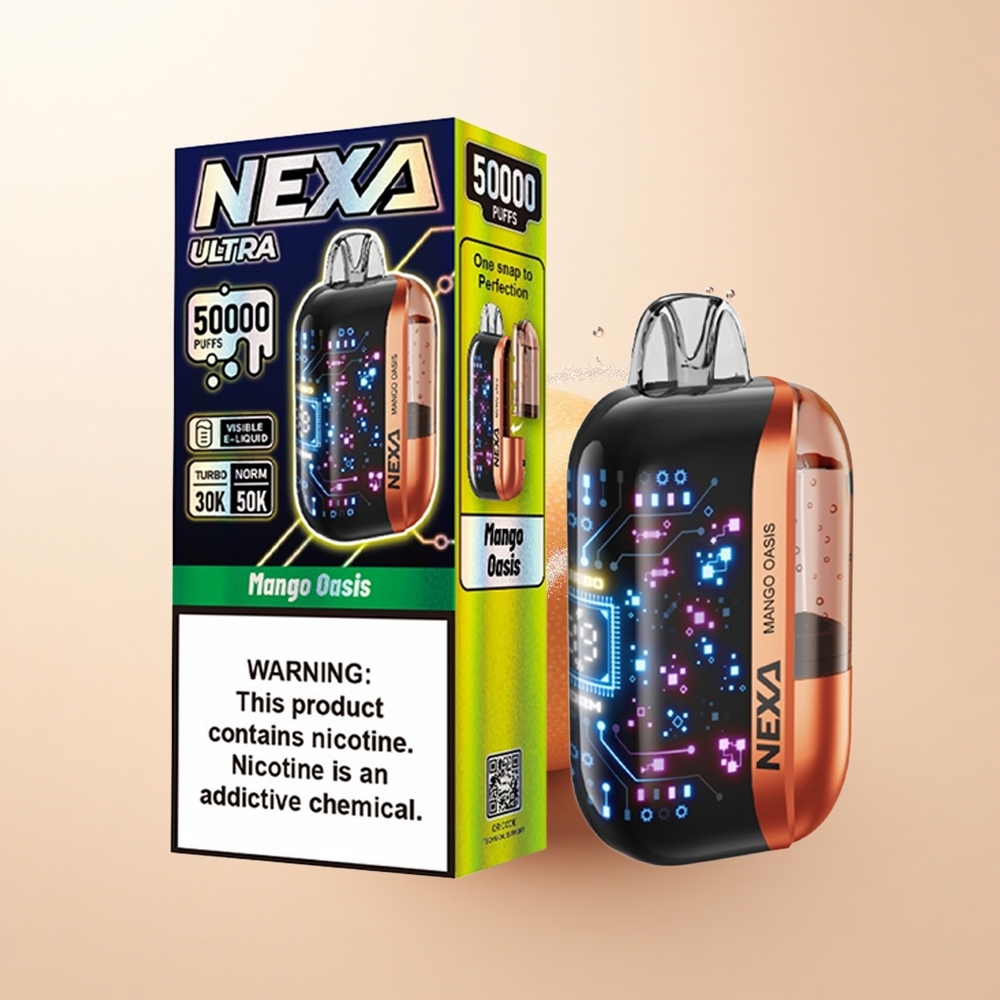 NEXA Ultra 50000 Puffs Mango Oaza z Ekranem 3D i Ładowaniem Typ-C