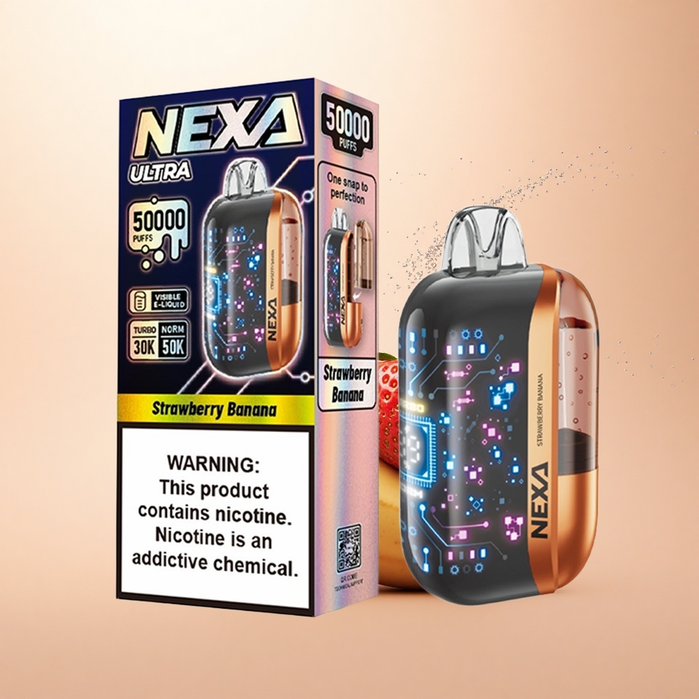 NEXA Ultra 50000 Puffs Truskawka Banan 50K z Wyświetlaczem 3D i Typem-C