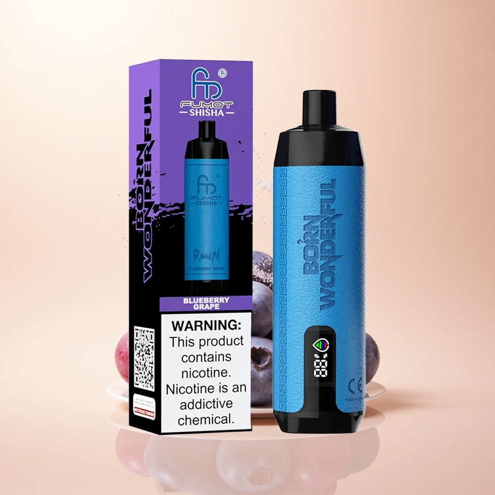 RandM Fumot Shisha 10000 Puffs Borówkowo-Winogronowy Typ-C 0,6ohm 18ml