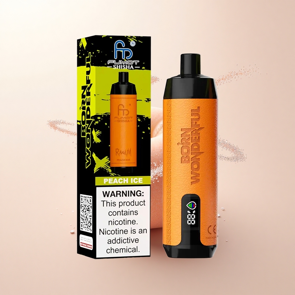 RandM Fumot Shisha 10000 Puffs Brzoskwiniowy Lód z Typem-C i 0,6 Ohm
