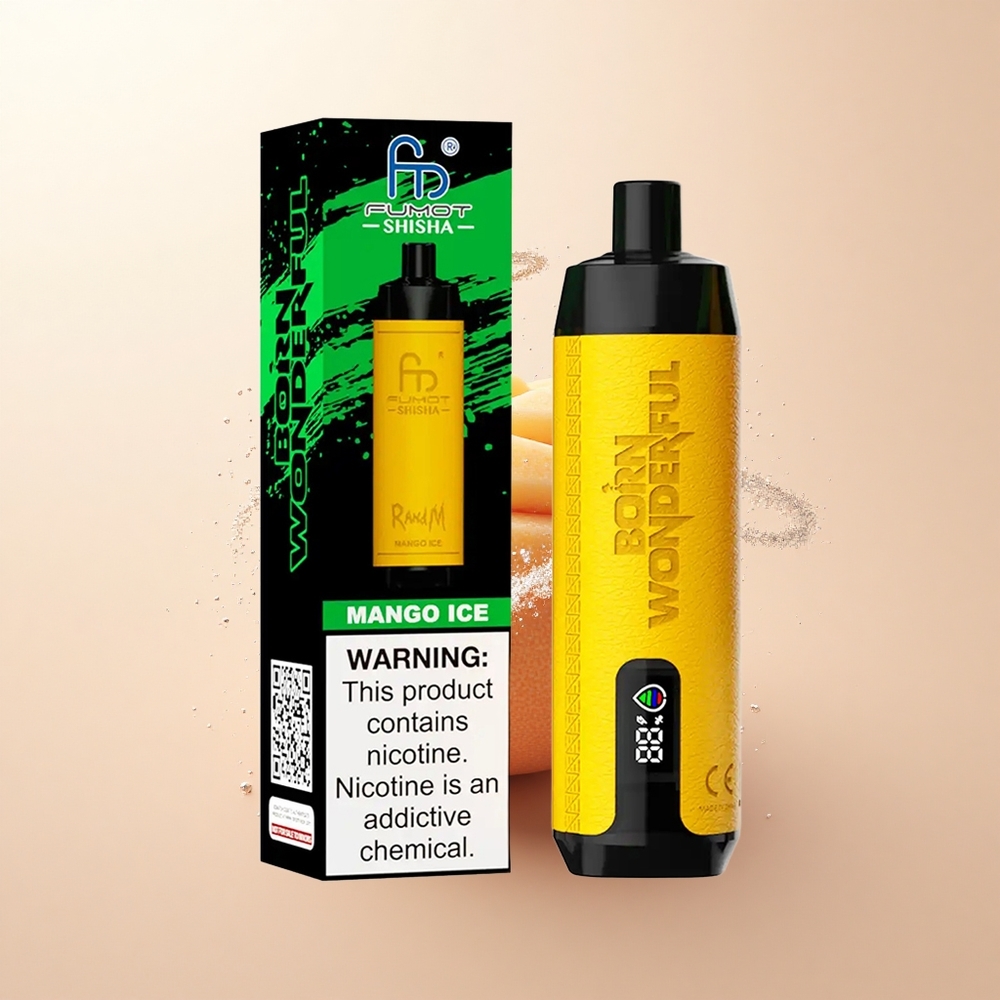 RandM Fumot Shisha 10000 Puffs Lodowy Mango z LED i Typem-C