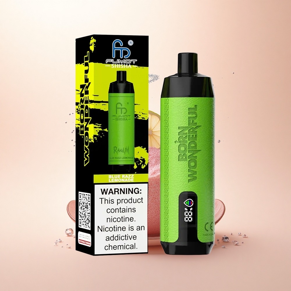 RandM Fumot Shisha 10000 Puffs Niebieska Malina Lemoniada z Typem-C i 0.5% Nikotyny