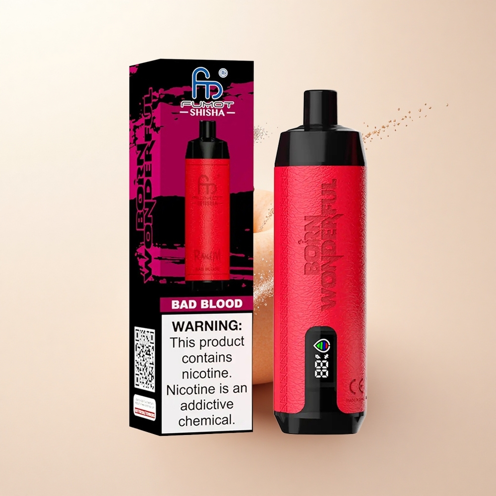 RandM Fumot Shisha 10000 Puffs Zła Krew LED Mesh 18ml