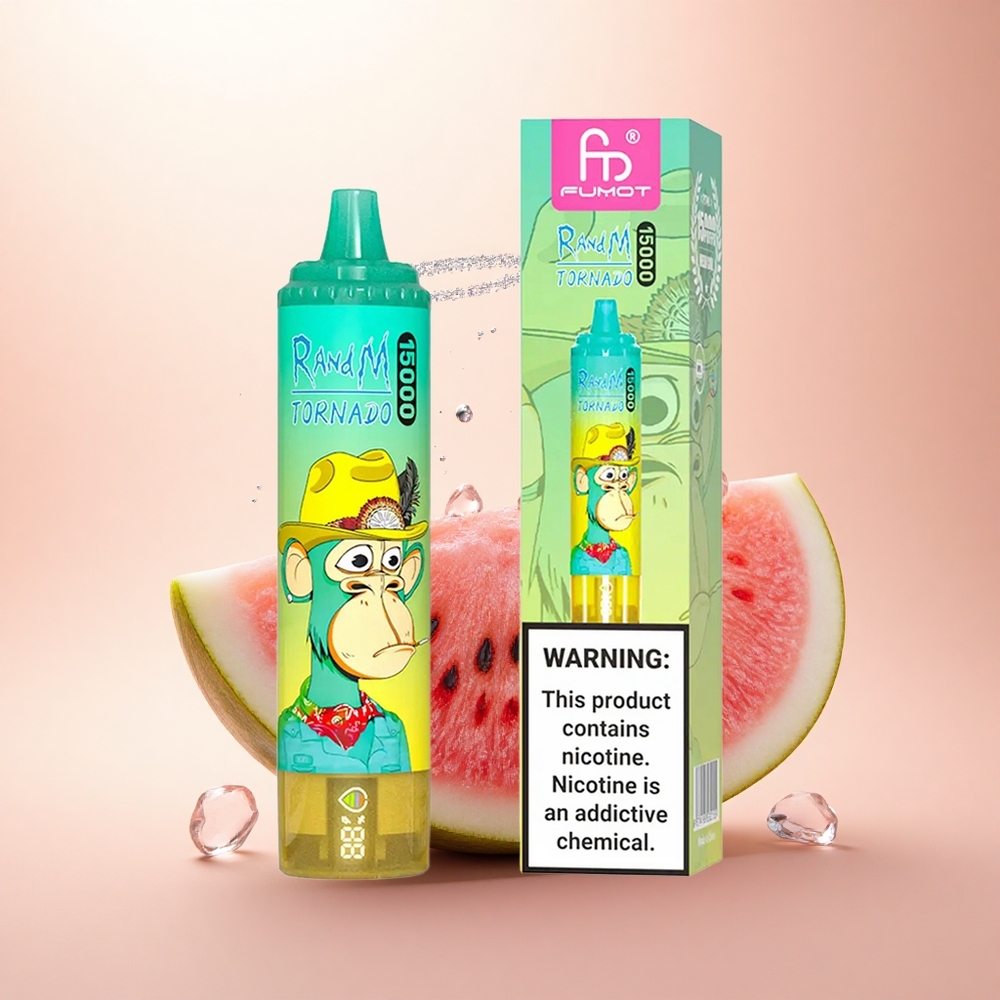 RandM Fumot Tornado 15000 Puffs Arbuza Lód 25ml Mesh LCD