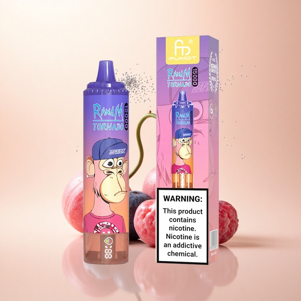 RandM Fumot Tornado 15000 Puffs Borówka Wiśnia Żurawina LCD Typ-C 25ml