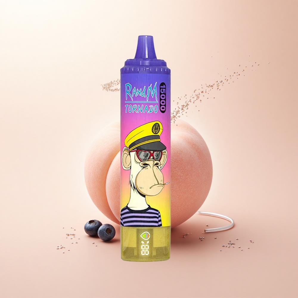 RandM Fumot Tornado 15000 Puffs Brzoskwinka Jagoda Cukierki 25ml 850mAh Typ-C