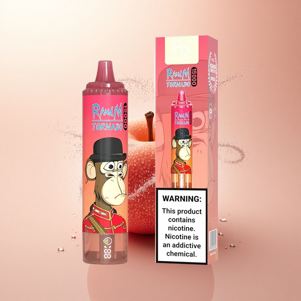 RandM Fumot Tornado 15000 Puffs Czerwona Energia Lód 25ml Mesh LCD
