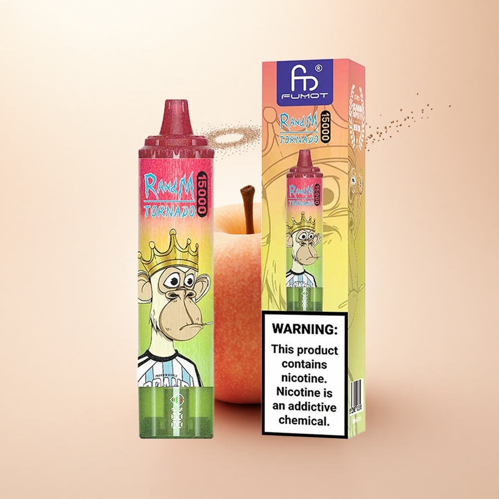 RandM Fumot Tornado 15000 Puffs Jabłko Brzoskwinia Gruszka LCD Type-C