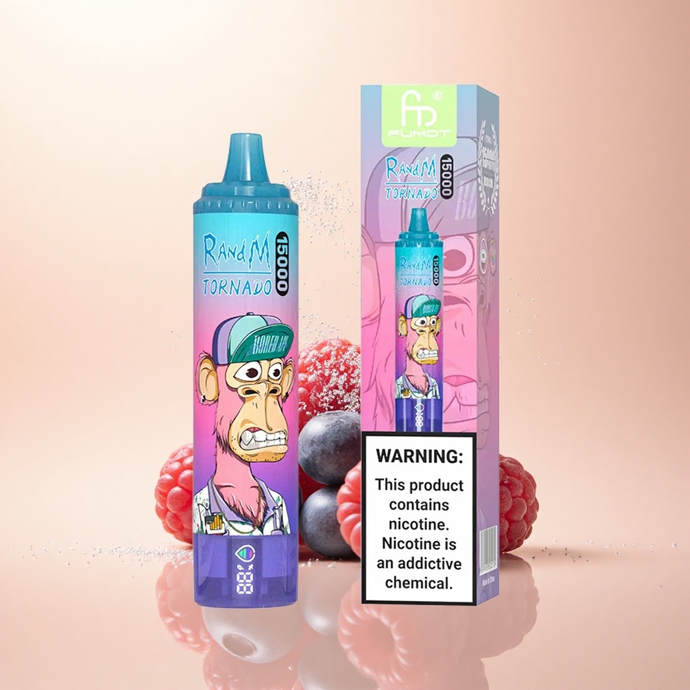 RandM Fumot Tornado 15000 Puffs Malinowo-Jagodowy 25ml Typ-C Mesh