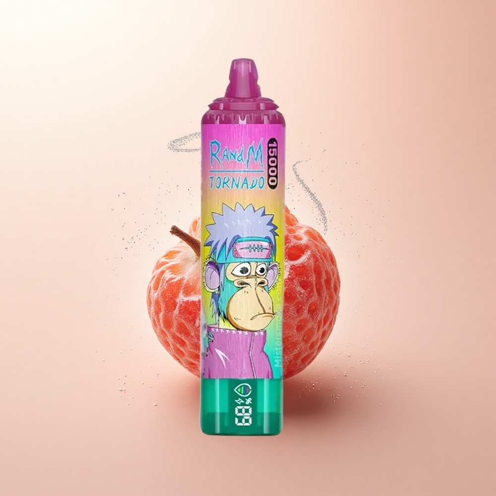 RandM Fumot Tornado 15000 Puffs Mrożona Truskawka z 25ml Płynu i Typem-C