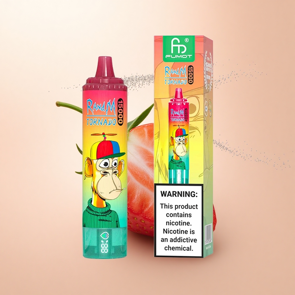 RandM Fumot Tornado 15000 Puffs Truskawka Kiwi Mesh 25ml LCD