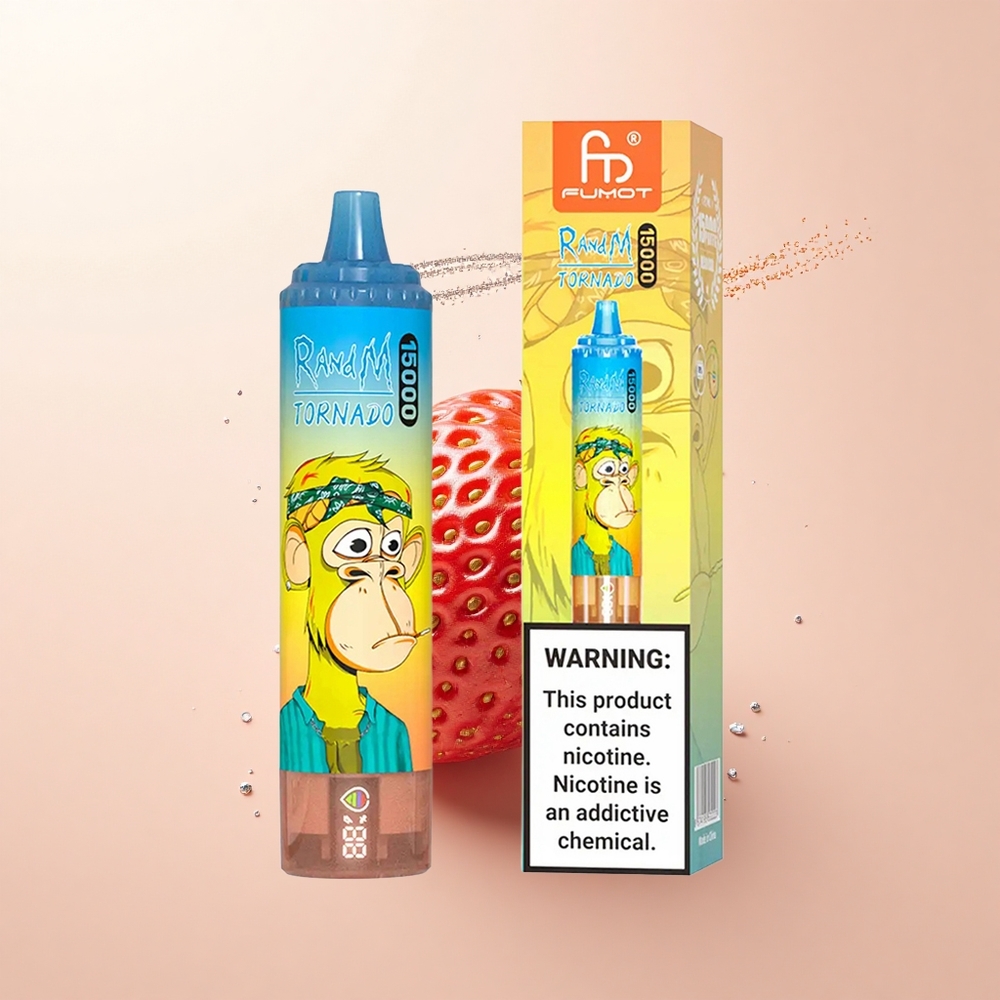 RandM Fumot Tornado 15000 Puffs Truskawkowa 25ml Mesh LCD