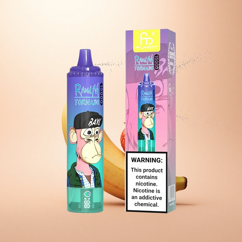 RandM Fumot Tornado 15000 Puffs Truskawkowo-Bananowy 25ml Mesh 850mAh