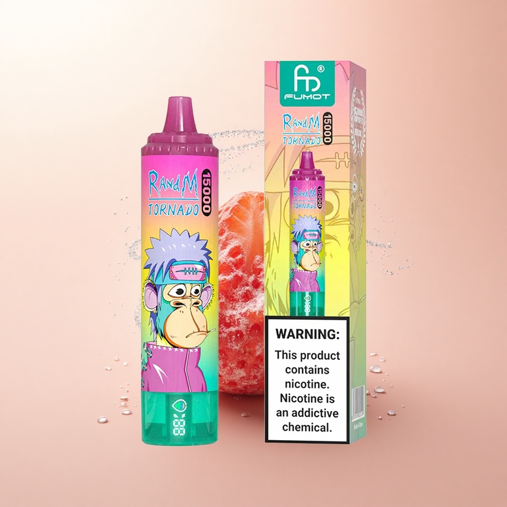 RandM Fumot Tornado 15000 Puffs Truskawkowy Lód 25ml Mesh