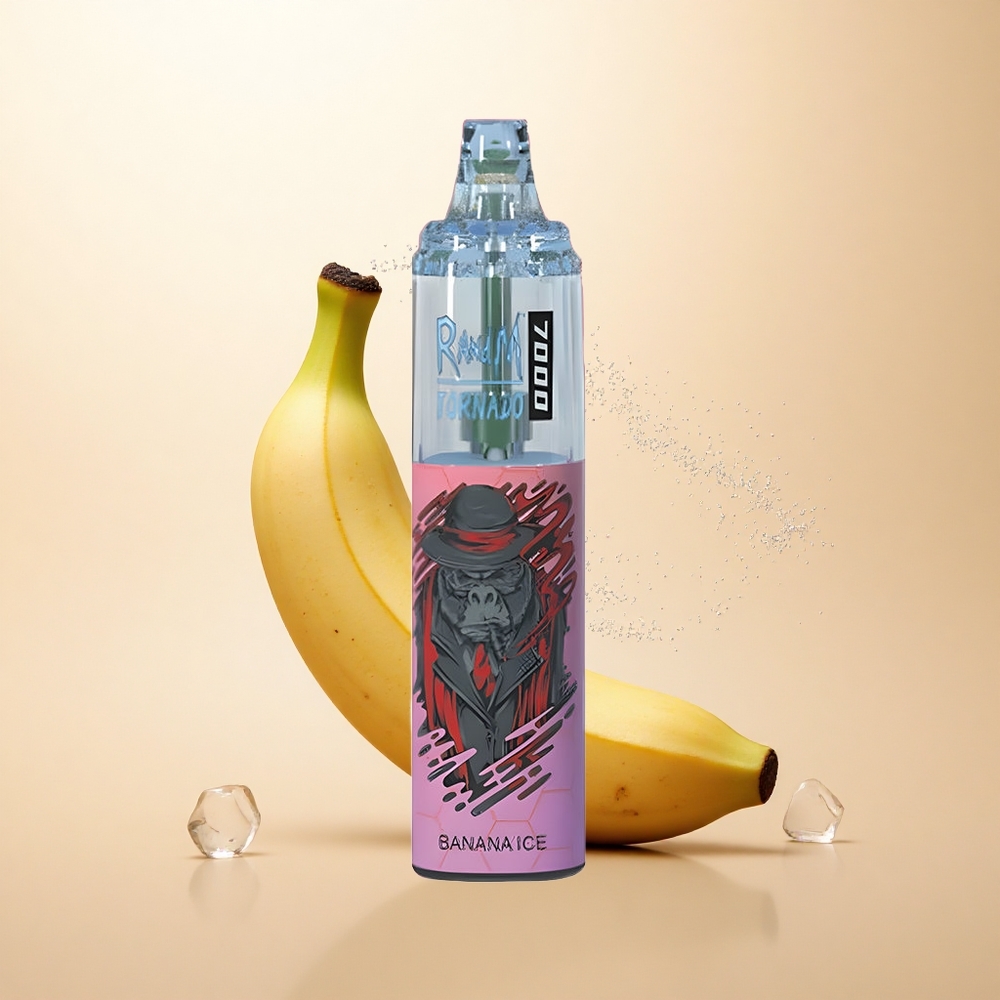 RandM Fumot Tornado 7000 Puffs Banana Lód z 14 ML i Typem-C