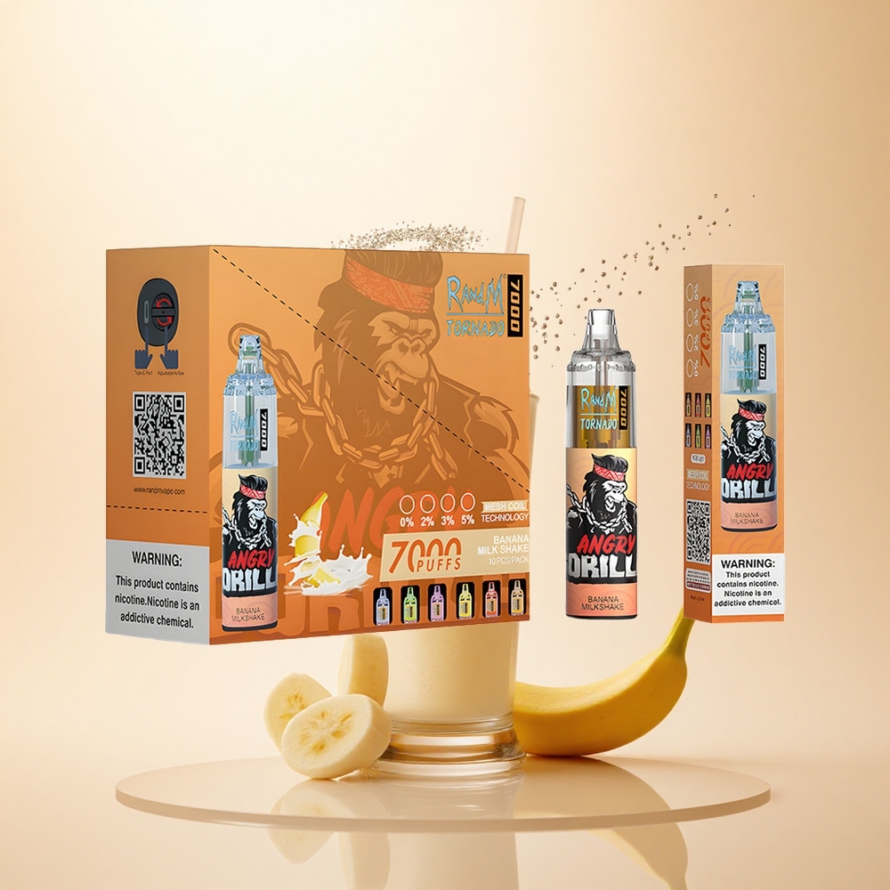 RandM Fumot Tornado 7000 Puffs Banana Mleczny Koktajl z 14 ML i Typem-C