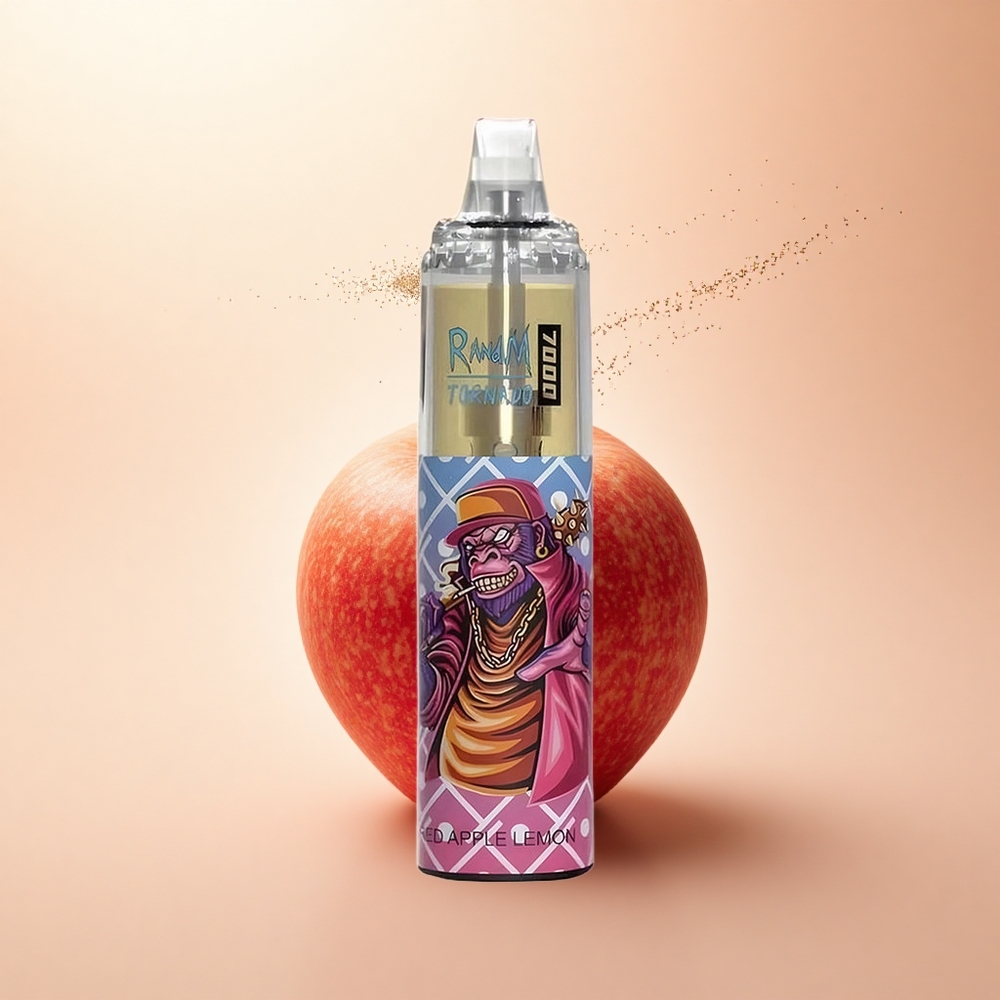 RandM Fumot Tornado 7000 Puffs Czerwone Jabłko Cytryna 14ML Typ-C RGB