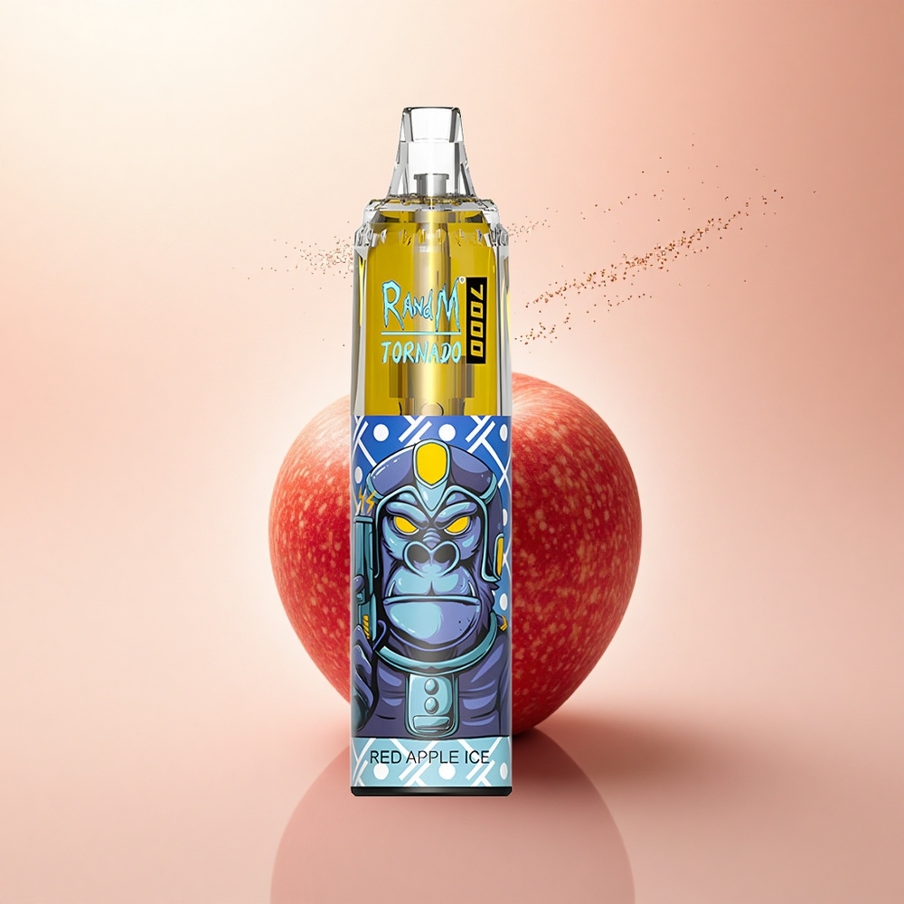 RandM Fumot Tornado 7000 Puffs Czerwone Jabłko Lód z Typem-C i RGB